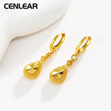 925 Silver Car Flower Water Drop Earrings, 24K Gold Plated, Elegant Style