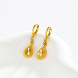925 Silver Car Flower Water Drop Earrings, 24K Gold Plated, Elegant Style