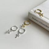 925 Silver Classic Cross Hoop Earrings for Women Girls