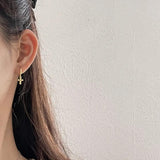 925 Silver Classic Cross Hoop Earrings for Women Girls