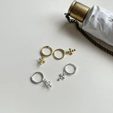 925 Silver Classic Cross Hoop Earrings for Women Girls
