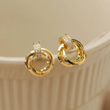 925 Silver Needle Vintage Geometric Earrings Wedding Jewelry