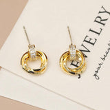 925 Silver Needle Vintage Geometric Earrings Wedding Jewelry