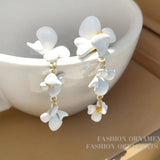 Vintage Flower Earrings 925 Silver Needle Wedding Sweet Hot
