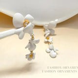 Vintage Flower Earrings 925 Silver Needle Wedding Sweet Hot