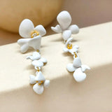 Vintage Flower Earrings 925 Silver Needle Wedding Sweet Hot