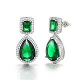Lab Ruby Dangle Earring 925 Sterling Silver Wedding Drop Earrings