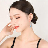 925 Silver Zircon Tassel Drop Earrings Women