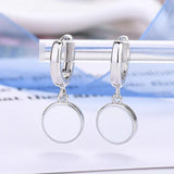 925 Silver Round Earrings for Women Wedding Party