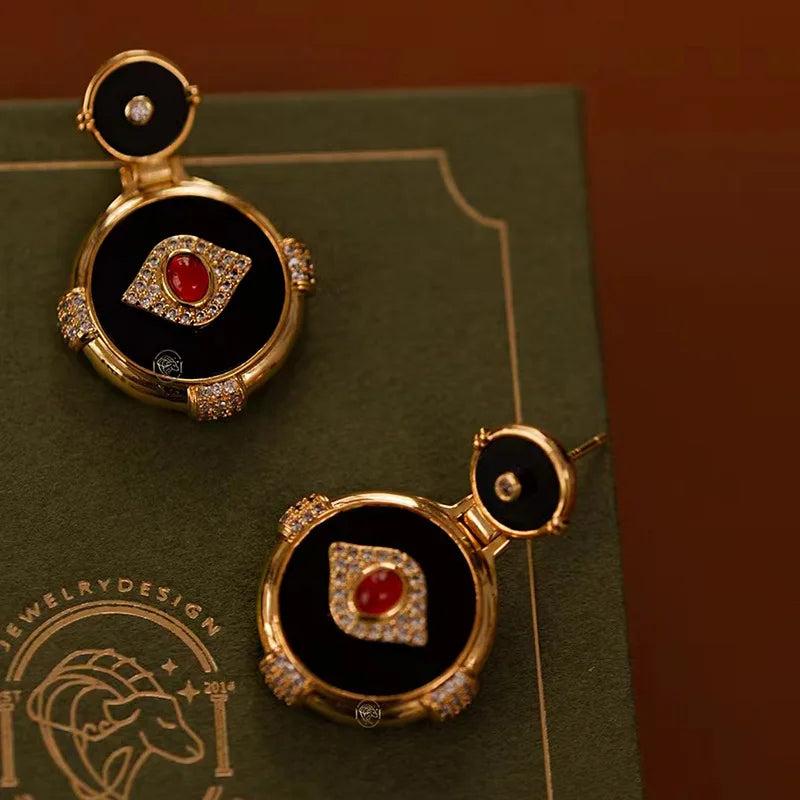 925 Silver Geometric Earrings High Glass