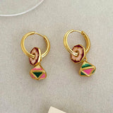 Colorful Earrings 925 Silver Needle For Women Girl Party Gift