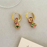 Colorful Earrings 925 Silver Needle For Women Girl Party Gift