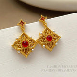 Vintage Metal Earrings Delicate Ear Accessories 925 Silver Needle