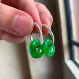 Sterling Silver Vintage Jade Earrings for Women Elegant Ear Accessories