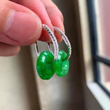 Sterling Silver Vintage Jade Earrings for Women Elegant Ear Accessories