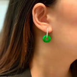 Sterling Silver Vintage Jade Earrings for Women Elegant Ear Accessories