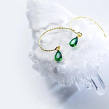 MloveAcc Silver 925 Green Crystal Zircon Earrings Bridal Wedding Jewelry