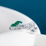 Zircon Square Emerald Drop Earrings Silver 925 Jewelry For Women
