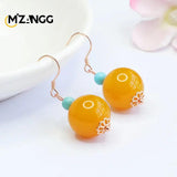S925 Silver Topaz Agate Earrings High-end Crystal Jewelry Gift