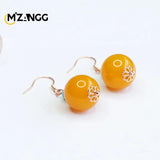 S925 Silver Topaz Agate Earrings High-end Crystal Jewelry Gift