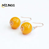 S925 Silver Topaz Agate Earrings High-end Crystal Jewelry Gift