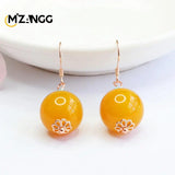 S925 Silver Topaz Agate Earrings High-end Crystal Jewelry Gift