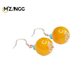 S925 Silver Topaz Agate Earrings High-end Crystal Jewelry Gift