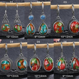 Emperor Stone Earrings 925 Silver Elegant Oval Cutouts
