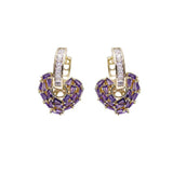 Zirconia Heart Earrings 925 Silver Needle Statement Earings