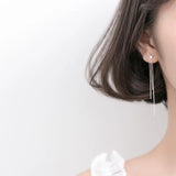 MloveAcc Sterling Silver Tassel Butterfly Earrings for Women