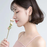 MloveAcc Sterling Silver Tassel Butterfly Earrings for Women