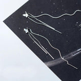 MloveAcc Sterling Silver Tassel Butterfly Earrings for Women