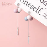 Colorful Balloon Drop Earring 925 Silver Zircon Tassel Jewelry