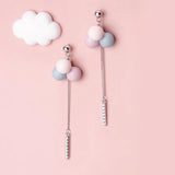 Colorful Balloon Drop Earring 925 Silver Zircon Tassel Jewelry