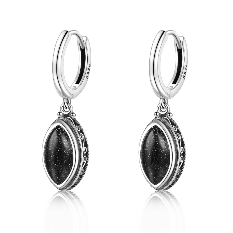 925 Silver Bluesand Hoop Earrings Moonstone Pendant Jewelry