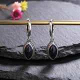 925 Silver Bluesand Hoop Earrings Moonstone Pendant Jewelry