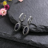 925 Silver Bluesand Hoop Earrings Moonstone Pendant Jewelry