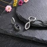 925 Silver Bluesand Hoop Earrings Moonstone Pendant Jewelry