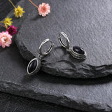 925 Silver Bluesand Hoop Earrings Moonstone Pendant Jewelry