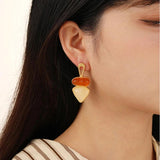 Geometric Asymmetrical Earrings 925 Silver Resin Women Girl