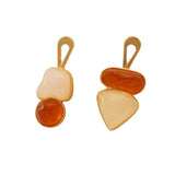 Geometric Asymmetrical Earrings 925 Silver Resin Women Girl