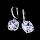 925 Silver Zircon Drop Earrings for Women Wedding Party Gift