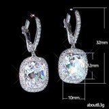 925 Silver Zircon Drop Earrings for Women Wedding Party Gift
