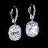 925 Silver Zircon Drop Earrings for Women Wedding Party Gift