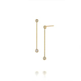 925 Silver Tassel Drop Earrings with Zircon Round Dangles