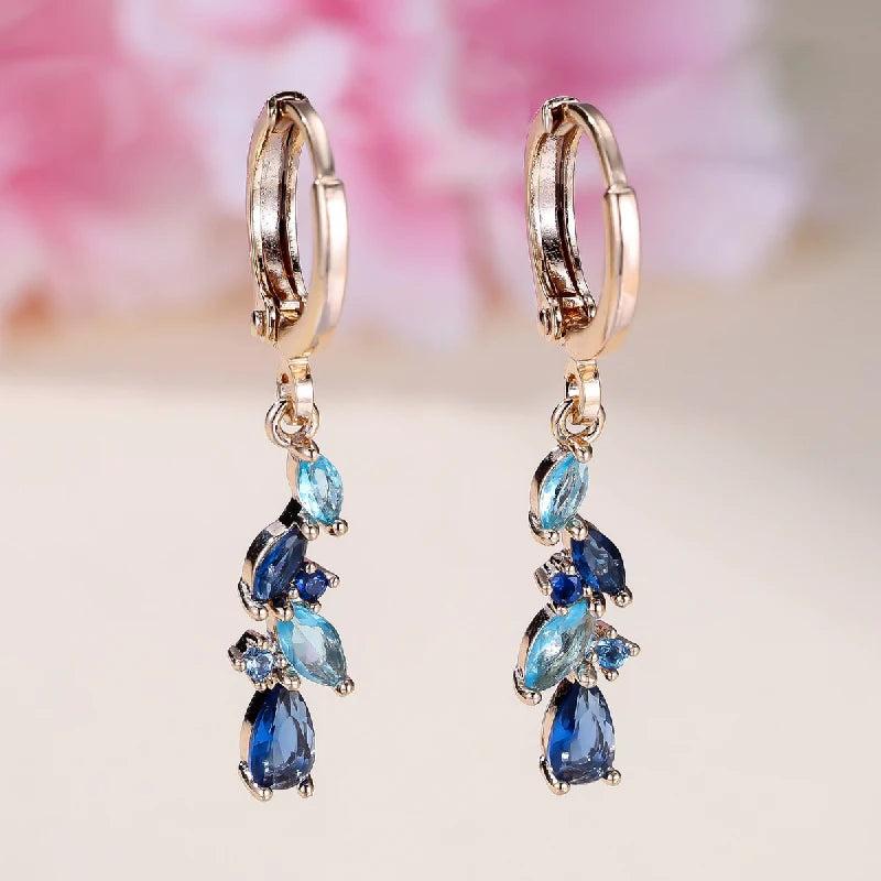 Sapphire Drop Earrings 925 Silver Jewelry for Women