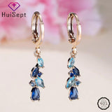 Sapphire Drop Earrings 925 Silver Jewelry for Women