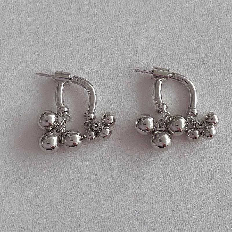Bilandi 925 Silver Front Bead Drop Earrings