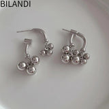 Bilandi 925 Silver Front Bead Drop Earrings