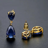Zircon Water Drop Shape Earrings 925 Silver Wedding Party Gift
